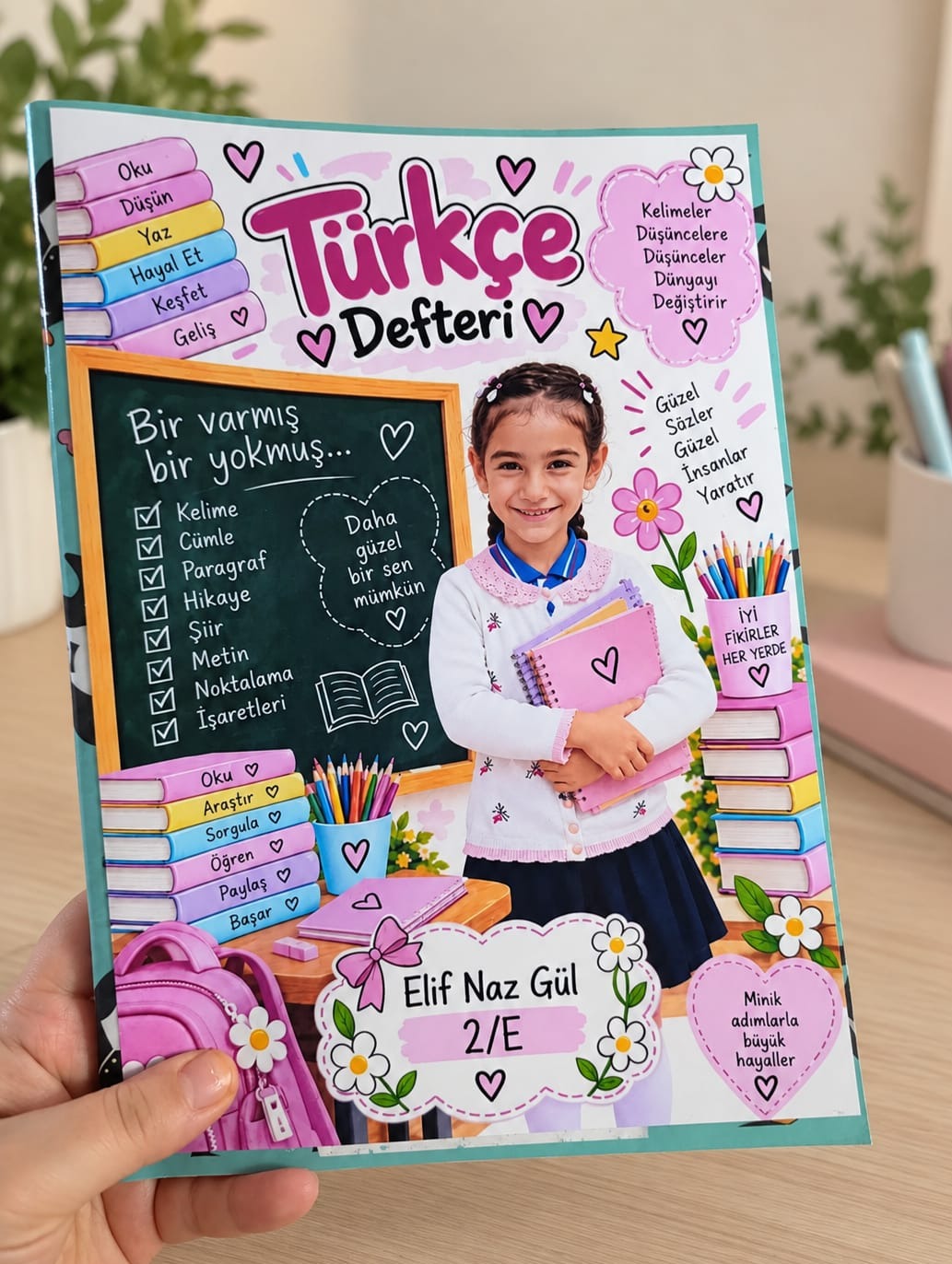 KİŞİYE ÖZEL DEFTER KAPAĞI YAPIŞKANI