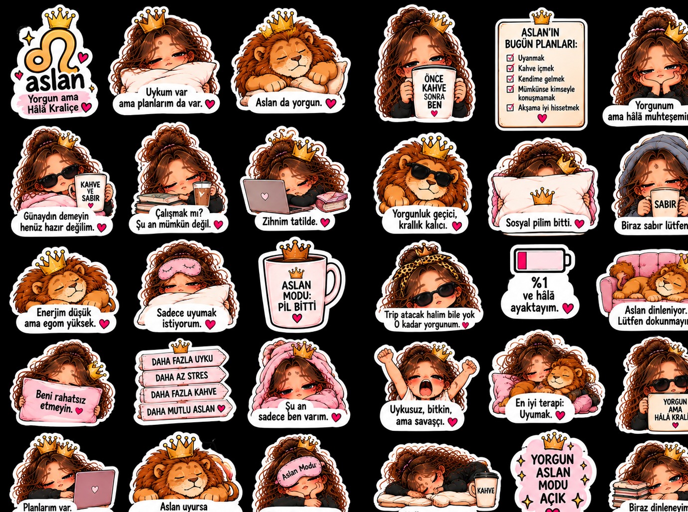 ASLAN BURCU MOD STİCKER
